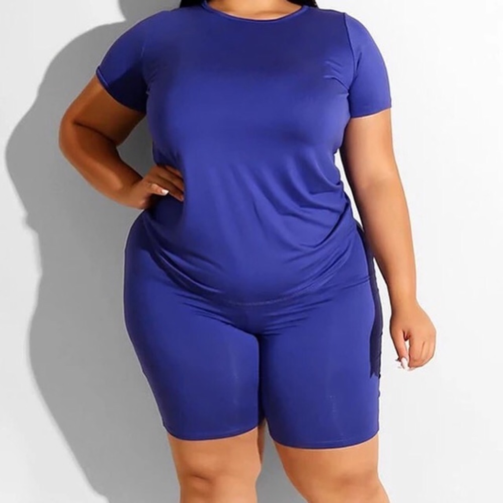 Blue 2 pice shorts set